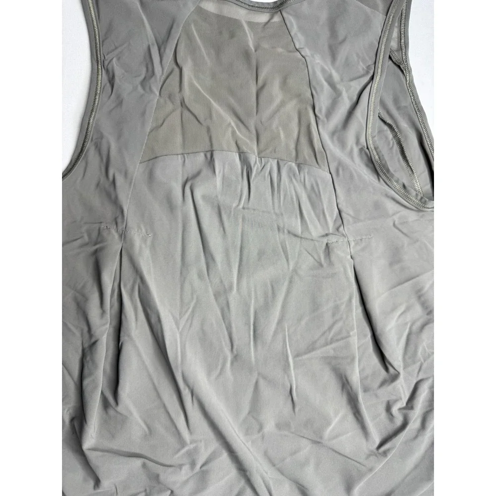Lululemon Sculpt Tank Top Sage Green Mesh Back Running Training Shirt Womens 8